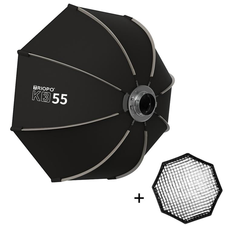 TRIOPO K3 Series Quick Setup Octagon Softbox with Detachable Bowens Mount, K3-55, K3-55 + Grid, K3-65, K3-65 + Grid, K3-90, K3-90 + Grid, K3-120, K3-120 + Grid