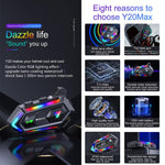 Y20 MAX BT 5.3 Intercom Headset with 16 RGB Light Effects, AI Voice Assistant, Two-Way, 2-in-1 Mic, Soft Mic, Hard Mic