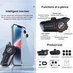 Y50 Standard Edition BT Helmet Intercom Headset, AI Voice Assistant, IPX6 Waterproof, 2-in-1 Mic, Soft Mic, Hard Mic