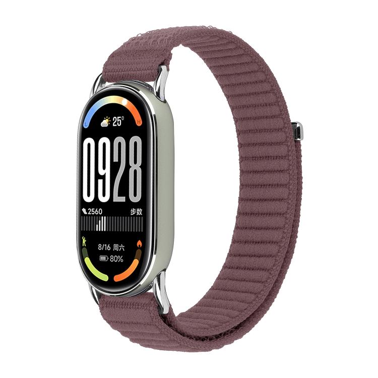 Metal Connector Style Wave Texture Nylon Hook and Loop Fastener Watch Band, For Xiaomi Smart Band 11 / 10 / 9 / 8