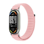 Metal Connector Style Wave Texture Nylon Hook and Loop Fastener Watch Band, For Xiaomi Smart Band 11 / 10 / 9 / 8