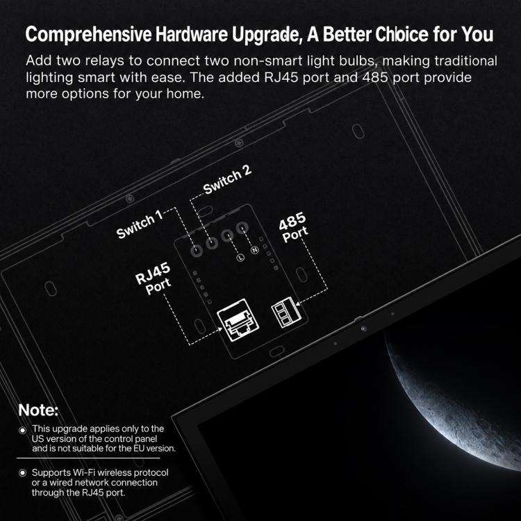 CCP-TY10 10 inch Touch Screen Tuya Smart Home Control Panel Compatible with ZigBee, EU Edition, US Edition