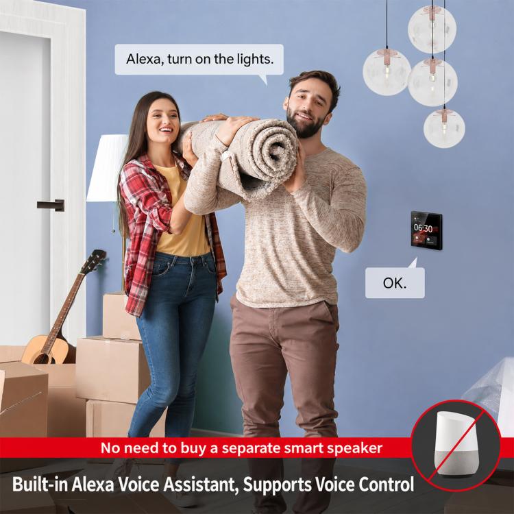 CCP-TY-EU-LN 4 inch Touch Screen Tuya Smart Voice Central Control Panel Compatible with ZigBee Gateway