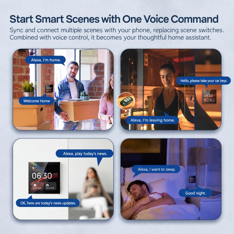 CCP-TY-EU-LN 4 inch Touch Screen Tuya Smart Voice Central Control Panel Compatible with ZigBee Gateway