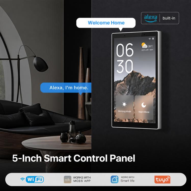 CCP-US-AVS Tuya Smart Home 5 inch Smart Central Control Panel Compatible with ZigBee Gateway