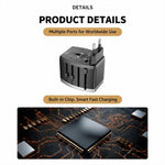 USB QC3.0 Universal Travel Adapter Portable Power Socket Charger