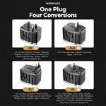 USB QC3.0 Universal Travel Adapter Portable Power Socket Charger
