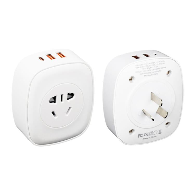 EU Plug 30W USB Fast Charging Multi-port Converter Travel Universal Adapter