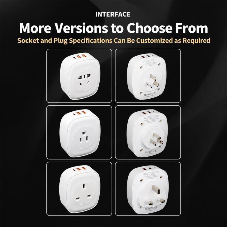 EU Plug 30W USB Fast Charging Multi-port Converter Travel Universal Adapter