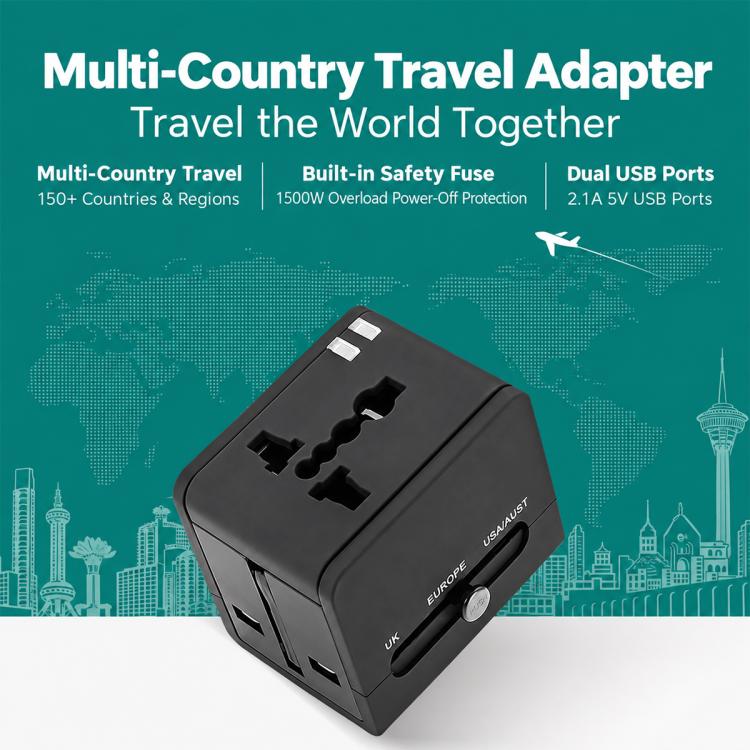 Universal Travel Adapter High power Socket Worldwide Charger, Only Charger, Charger with Storage Bag