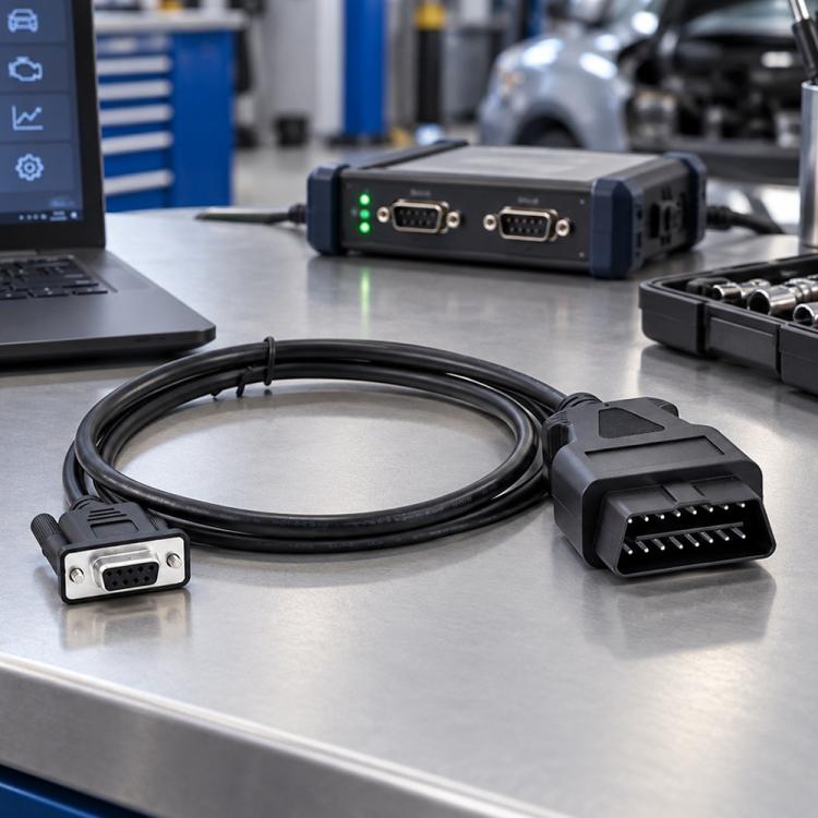 OBD2 16 Pin to DB9 Serial Port Adapter Cable, 1m