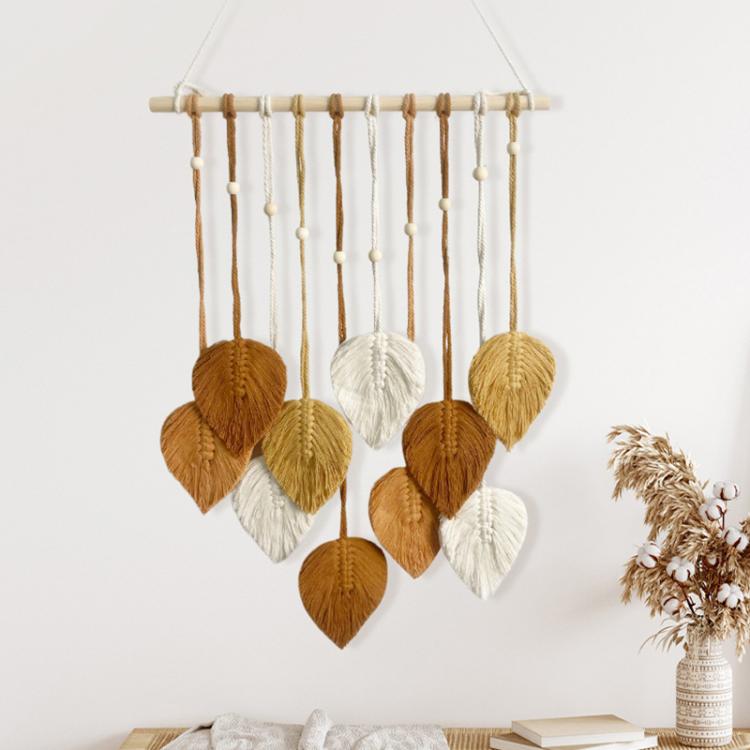 Nordic Wall Hanging Decor Leaf Woven Tapestry, 40 x 100cm