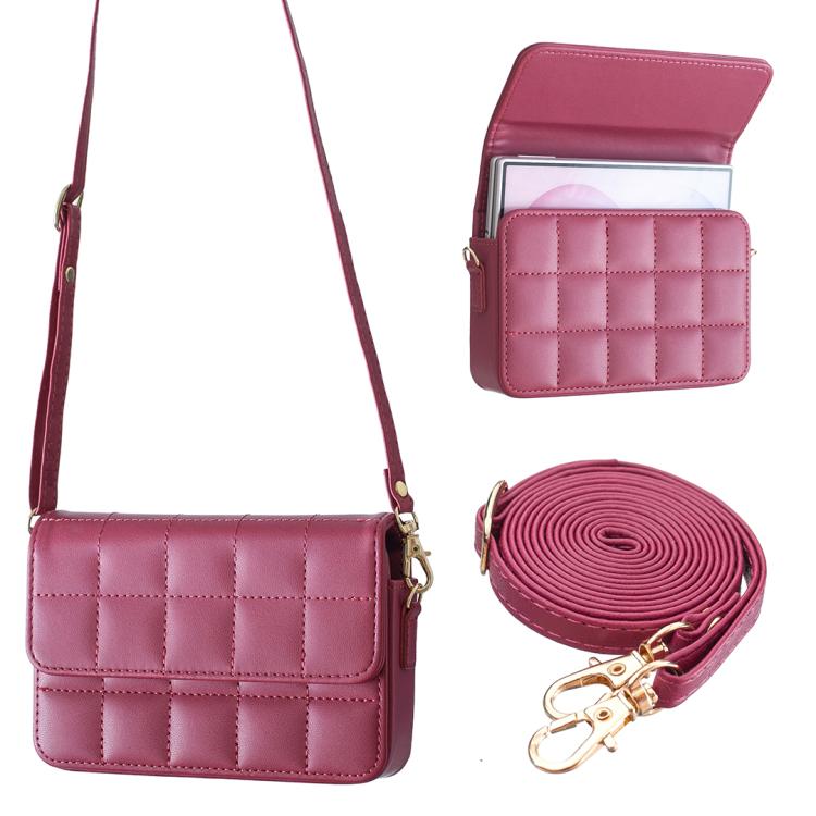 BFB32 Square Grid Shoulder Crossbody Widescreen Phone Bag