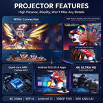 X12Plus 720P HD Screen Home Theater Smart Projector With Gaming Controller, US Plug, EU Plug, UK Plug, AU Plug