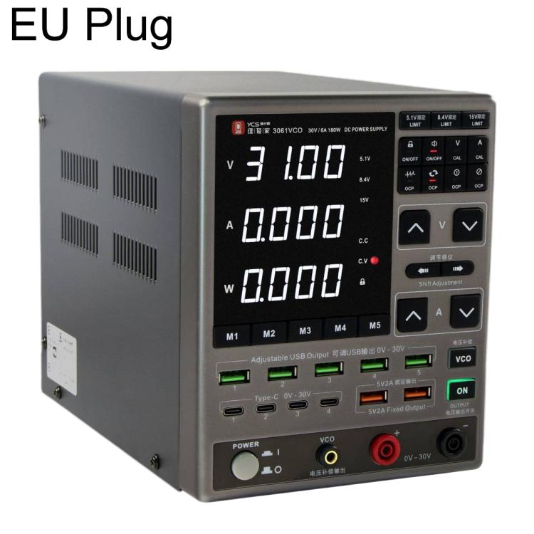 YCS 3061VCO 30V / 6A Adjustable Digital Display DC Power Supply with OCP Protection, EU Plug, US Plug