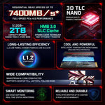 SSD Lexar ARES PCIe 4.0 NVMe M.2 2280, 1 TB, 2 TB o 4 TB - immagine 6