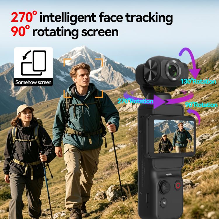Fotocamera con gimbal Q17, schermo LCD da 2,29 pollici e registrazione video 4K HD