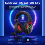 Cuffie da gaming RGB SoulBytes K17 Tri-mode (Bluetooth, 2.4G, cablate) con microfono rimovibile