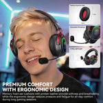 Cuffie da gaming RGB SoulBytes K17 Tri-mode (Bluetooth, 2.4G, cablate) con microfono rimovibile