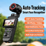 LK-036 Videocamera tascabile con gimbal, display da 1,97 pollici, risoluzione 1080P HD, ideale per vlog e con supporto per il riconoscimento facciale., LK-036