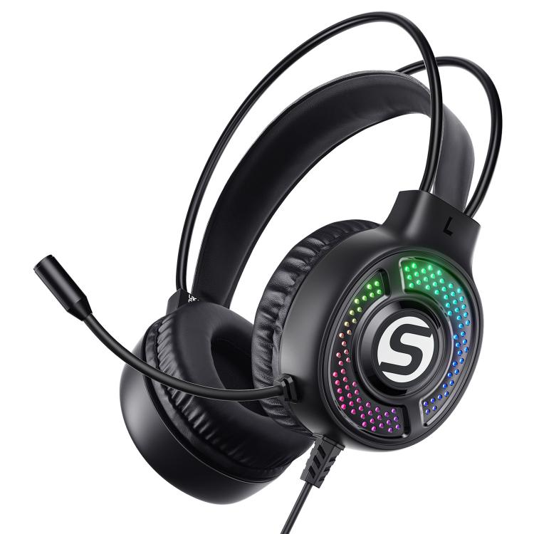 Cuffie da gaming cablate Soulbytes S300 RGB con microfono (connettore jack da 3,5 mm a 4 poli e USB), S300