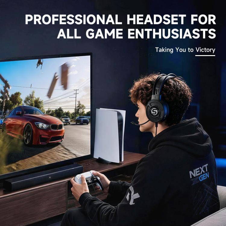 Cuffie da gaming cablate Soulbytes S300 RGB con microfono (connettore jack da 3,5 mm a 4 poli e USB), S300