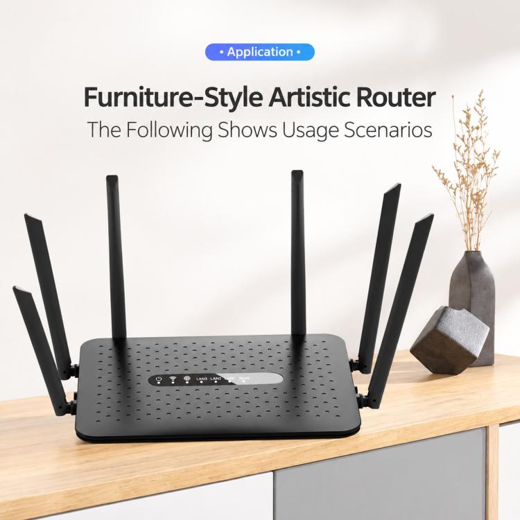 6-Antenna Full Network 1200M Dual-Band 2.4G & 5G Gigabit Wireless Router, EU Plug, US Plug, AU Plug