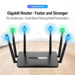 6-Antenna Full Network 1200M Dual-Band 2.4G & 5G Gigabit Wireless Router, EU Plug, US Plug, AU Plug