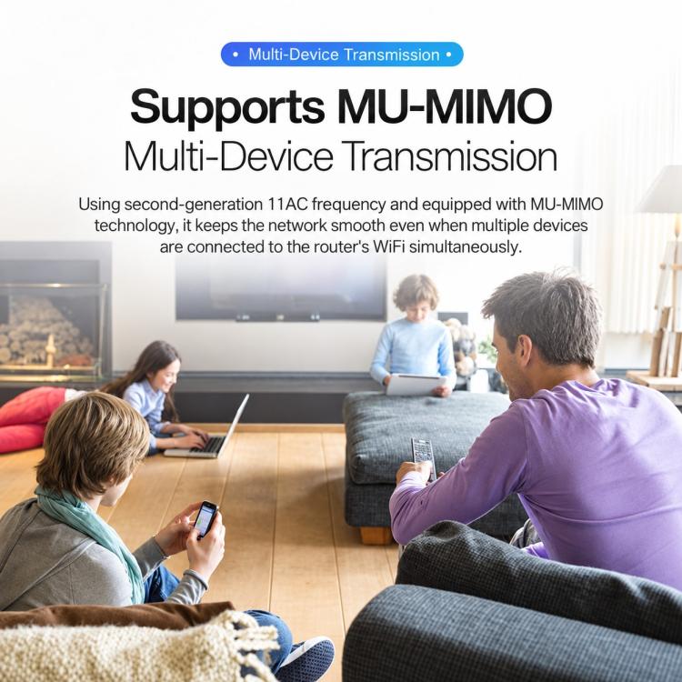 6-Antenna Full Network 1200M Dual-Band 2.4G & 5G Gigabit Wireless Router, EU Plug, US Plug, AU Plug