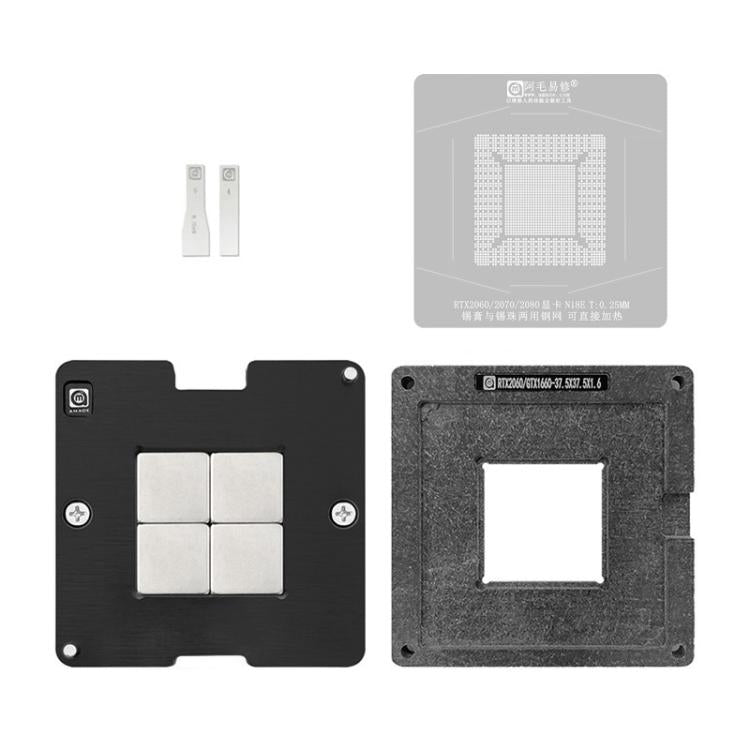 AMAOE RTX2080 2070 2060 GTX1660 0.25mm Directly Heating BGA Reballing Stencil Tin Planting Platform