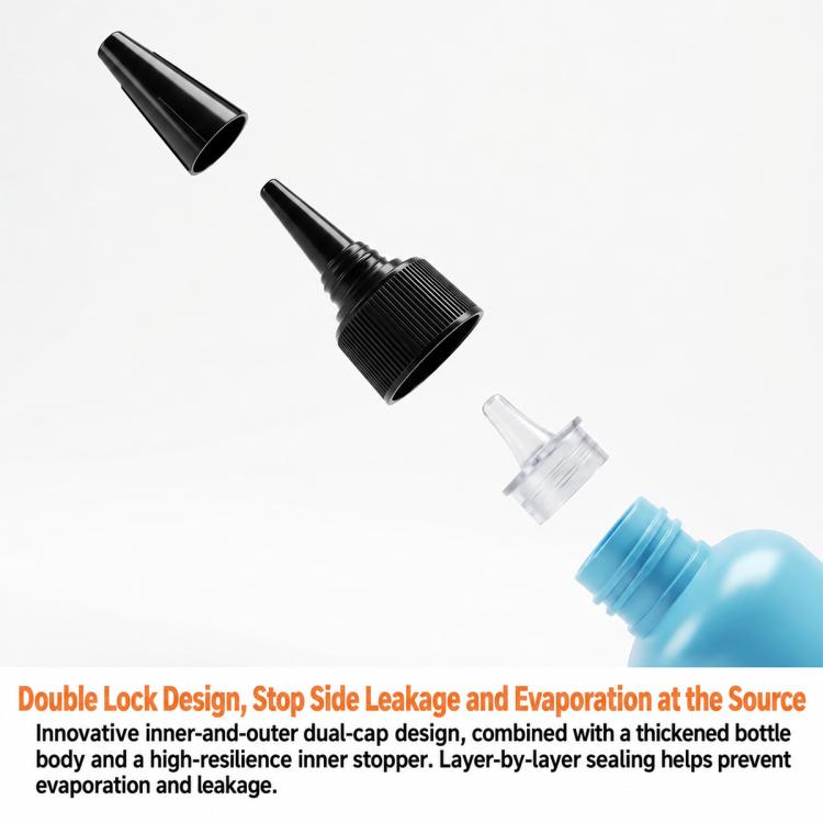 Flacone dispenser di alcol HUIMINTONG P008 antiscivolo, a prova di perdite e sicuro ESD., 60ml, 100ml