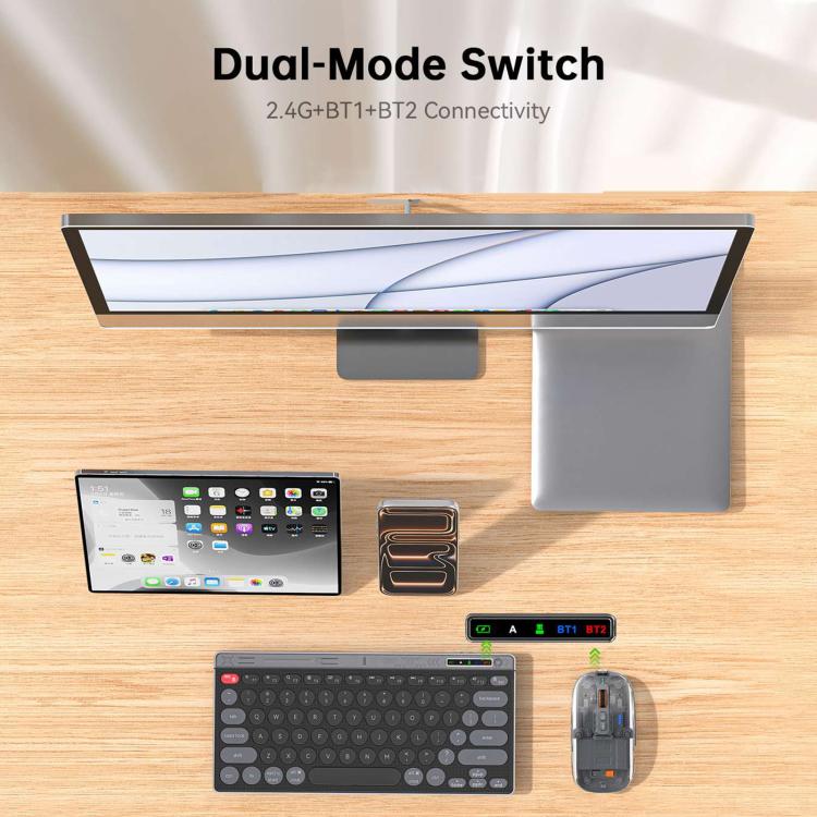 Set tastiera e mouse wireless HXSJ MK781: connessione 2.4G e Bluetooth con commutazione rapida, Keyboard Mouse Set