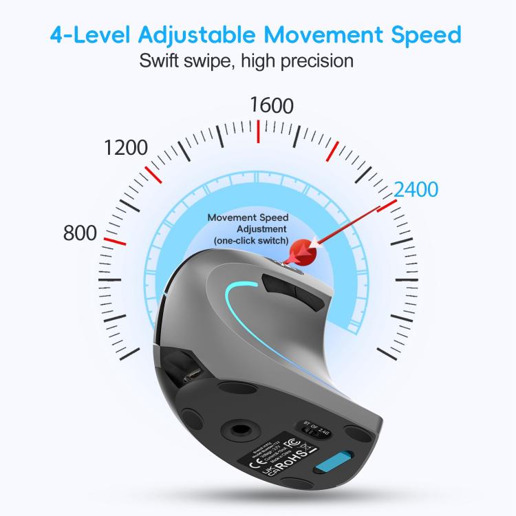 Mouse verticale HXSJ T22 2.4G BT5.1 Dual Mode