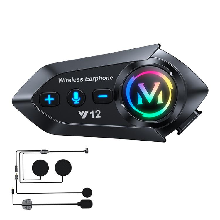 Auricolare Bluetooth Y12 per casco da moto con microfono antivento - immagine 4