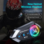 Auricolare Bluetooth Y12 per casco da moto con microfono antivento - immagine 5