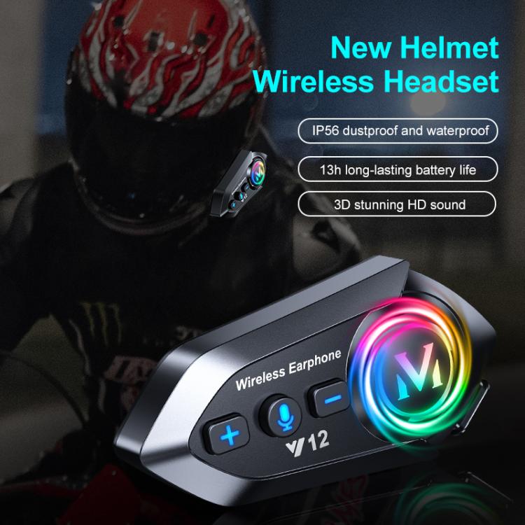 Auricolare Bluetooth Y12 per casco da moto con microfono antivento - immagine 5