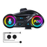 Auricolare Bluetooth per casco da moto Y13 con illuminazione RGB, Hard Mic, Soft Mic, Hard + Soft Mic