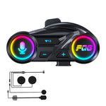 Auricolare Bluetooth per casco da moto Y13 con illuminazione RGB, Hard Mic, Soft Mic, Hard + Soft Mic