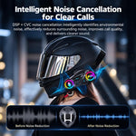 Auricolare Bluetooth per casco da moto Y13 con illuminazione RGB, Hard Mic, Soft Mic, Hard + Soft Mic