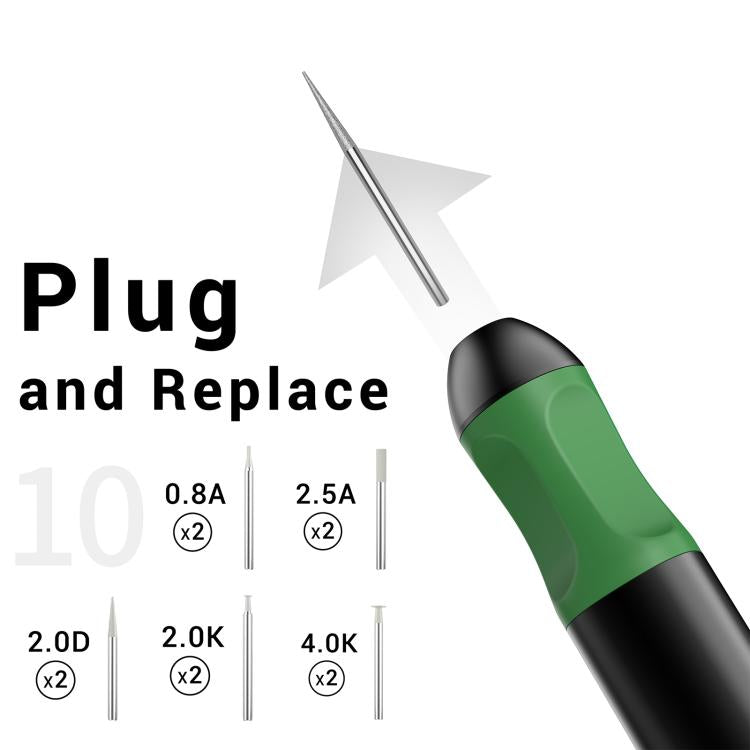 Mini incisore a batteria 2UUL DA86, con 10 punte per incisione/molatura DA82 incluse