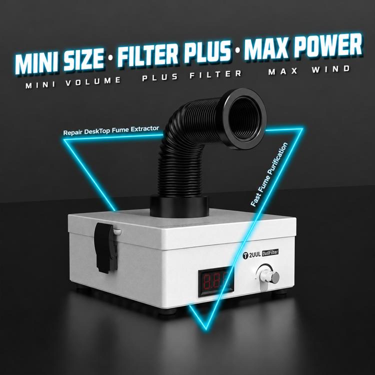 Estrattore di fumi da banco 2UUL, purificatore d'aria per la rimozione di fumi, EU Plug, US Plug