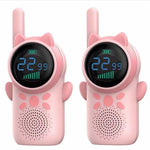 1 coppia di walkie-talkie portatili per bambini D25 con design a orecchie di gatto