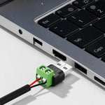 Adattatore da USB-A maschio a morsettiera a 2 pin