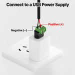 Adattatore da USB-A maschio a morsettiera a 2 pin
