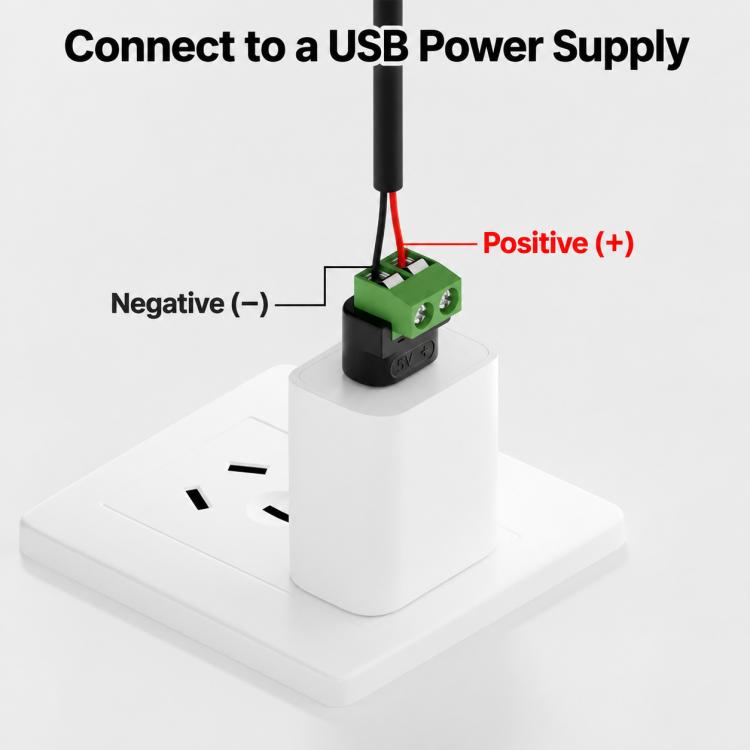 Adattatore da USB-A maschio a morsettiera a 2 pin