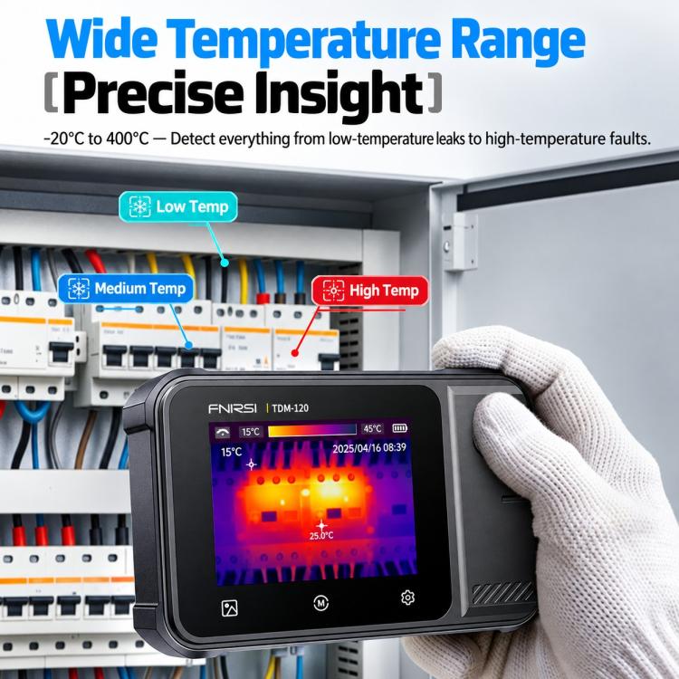 Rilevatore termografico a infrarossi ad alta precisione FNIRSI per sistemi di riscaldamento a pavimento, TDM-120, TDM-120P with Multimeter