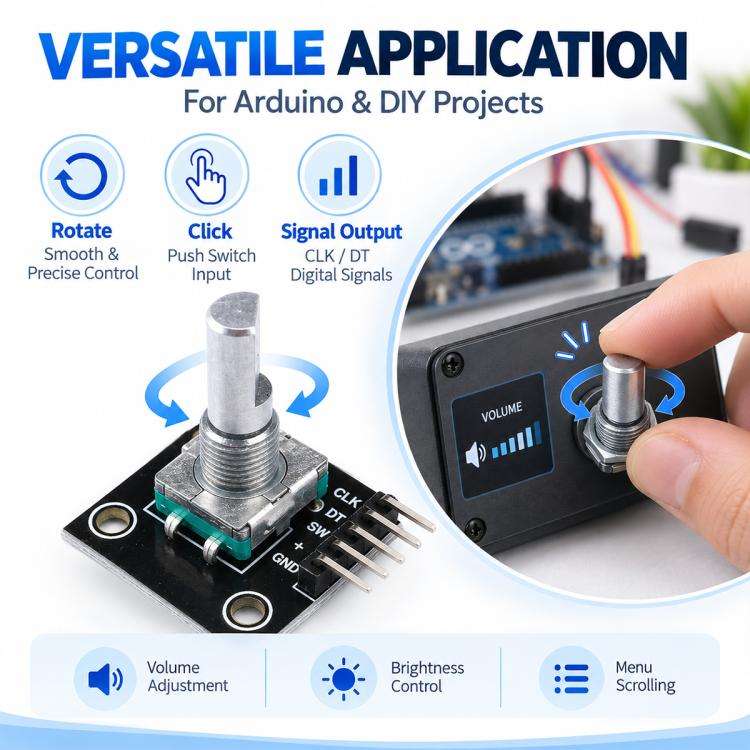 Modulo encoder rotativo a 360 gradi KY-040, with Threaded, without Threaded