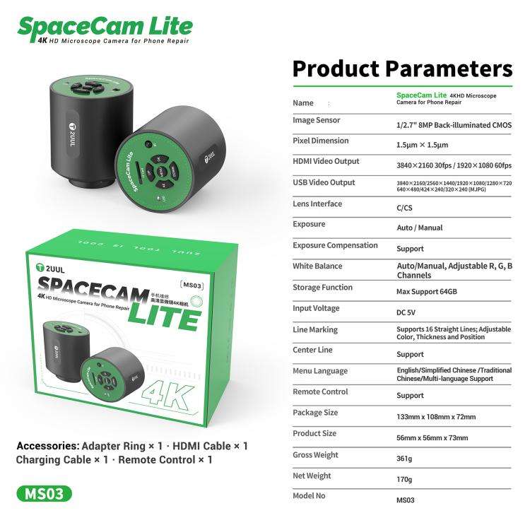 Telecamera per microscopio 2UUL MS03 SpaceCam Lite 4K Ultra HD - immagine 7