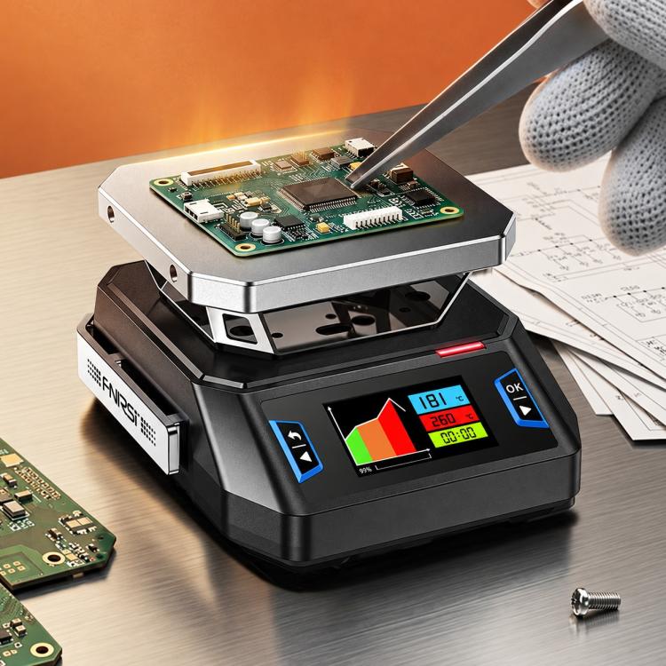 Piastra riscaldante intelligente Finiris, mini stazione di preriscaldamento a temperatura costante per circuiti stampati (PCB), ideale per la riparazione di telefoni cellulari, HT-P1A PD3.0 Protocol, HT-P1A 100W US Plug, HT-P1A 100W EU Plug, HT-P1B PD3...