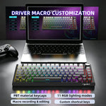 Tastiera meccanica da gaming HXSJ X81 a 81 tasti, con modalità BT5.3 + 2.4G + cablata